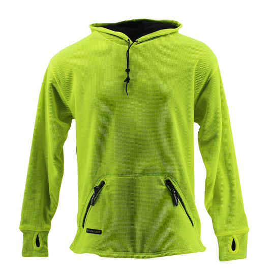 SCHAMPA Old School Thermal Fleece Lined Hoodie: Safety Neon Yellow