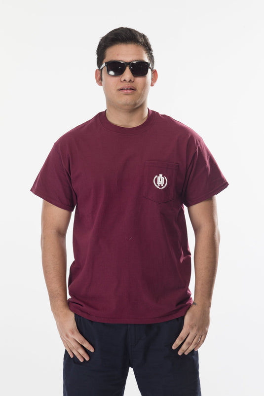Dirt Alliance - Clean Logo Pocket T-Shirt - Maroon