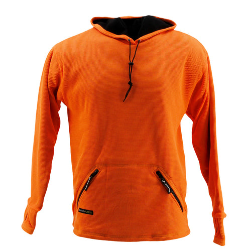 SCHAMPA Old School Thermal Fleece Lined Hoodie: Safety  Neon Orange