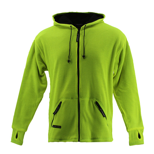 SCHAMPA Old School Thermal Fleece Lined Hoodie: Safety Neon Yellow