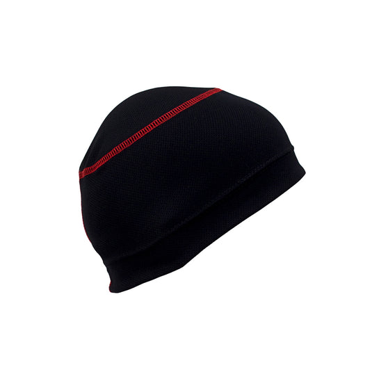 Schampa Coolskin Skullie Skull Cap Helmet Liner Black w/ Red Stitching